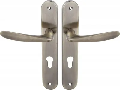 Productafbeelding van Deurklink op lange plaat, model GOA, met patinage, 72 mm