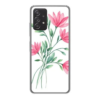 Produktbild von MuchoWow® Handyhülle Schutzhülle Hülle für Samsung Galaxy A53 5G Blumen - Aquarell - Rosa Silikon Softcase Handy Hülle - Schutzabdeckung