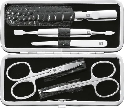 Obrázek produktu pro ZWILLING BEAUTY pouzdro na manikúru/pedikúru krokodýlí vzhled černé 5 kusů
