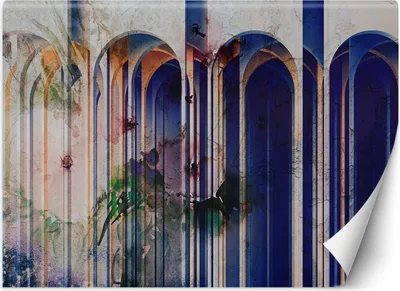 Produktbild von Vlies fototapete Kolumnen Abstrakte Farben 250x175 cm Feeby Blau inkl. Kleber einfache Montage