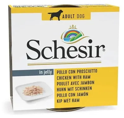 Image de Schesir Dog konz. Adulte kuře/šunka 150G
