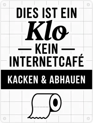 Produktbild von Klo, kein Internetcafe Metallschild in 15x20 cm