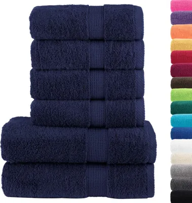 Obrázok produktu pre vidaXL 6 ks Prémiová súprava uterákov SOLUND navy blue 600 g/m²