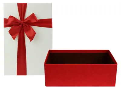 Zdjęcie produktu dla Pudełko prezentowe czerwone z kokardą 25 x 16 x 11 cm