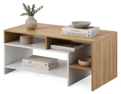 Produktbild von Karaseso - Couchtisch, 120x60x53h cm Eichenbraun, 3 Ablagen
