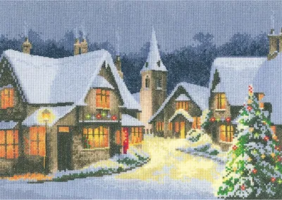 Produktbild von Heritage Kreuzstich Set Zählstoff "Weihnachtsdorf (L)", Zählmuster, JCXV1244-E, 31x22cm