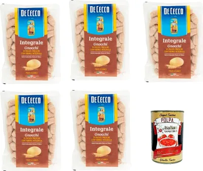 Produktbild von De Cecco Gnocchi di patate integrali, Pasta integrale, Vollkornnudeln, 5x 500g + Italian Gourmet polpa 400g