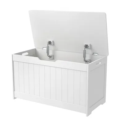 Immagine prodotto di GINGER HOME Contenitore per giocattoli 2-in-1 e panca in legno, modello JWTR-3086, colore bianco
