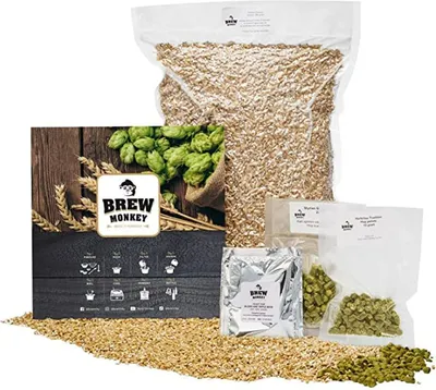 Produktbild von Brew Monkey® Bierbrauset Nachfüllpack Weissbier | 5 Liter Bier | 5,7% Vol. | Hochwertigen Bier Zutaten | Malz. Hopfen und Hefe | Umfassendes Anleitung | Bier Brauen in der Küche
