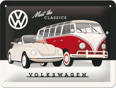 Produktbild von Nostalgic-Art - Blechschild 15x20 cm - Volkswagen - VW Meet The Classics