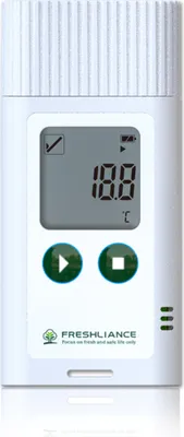 Produktbild von USB-Temperaturrekorder, Temperaturlogger fuer Kuehllagerung von Obst und Kuehlketten, Datenspeicher mit grosser Kapazitaet und PC-Datenexport, Funktion zur automatischen Generierung von PDF-/CSV-Berichten