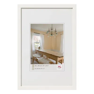Image de Cadre photo en bois Walther PEPPERS, dimensions 20x30 cm, couleur blanc polaire, verre transparent, dos en MDF