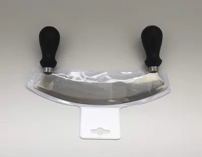 Mezzaluna-Messer 26 cm, Edelstahl, Hackmesser, mit Kunststoffgriffen