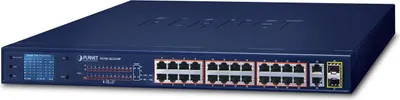 Immagine prodotto di Planet Technology Corp. FGSW-2622VHP PLANET 24-Port 10/100TX 802.3at PoE + 2-Port Gigabit TP/SFP