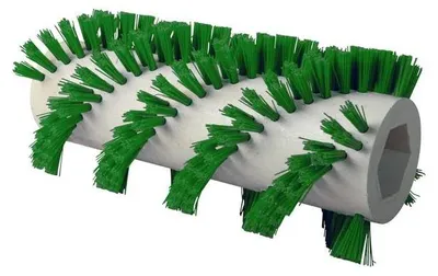 Image de Brosse spirale nylon verte - - nettoyage terrasse et gazon synthétique