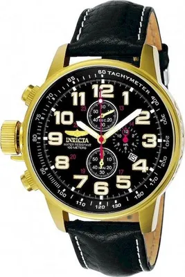 Produktbild von Invicta 3330 Herren-Armbanduhr, Edelstahl-Gehäuse, Leder-Armband
