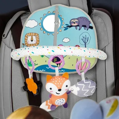 Productafbeelding van Autostoelspeelgoed - Dubbelzijdig - Met 3 hangers - Voor baby's vanaf 6 maanden