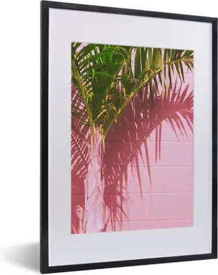 Produktbild von MuchoWow® Gerahmtes Poster Pflanze - Sommer - Tropisch - Rosa 30x40 cm - Poster mit Schwarzem Bilderrahmen Wandposter Rahmen Foto Bilder - Wandposter Schlafzimmer