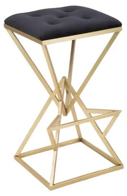 Produktbild von Datipa - Hocker, 40x40x75h cm Schwarz, Gepolstert