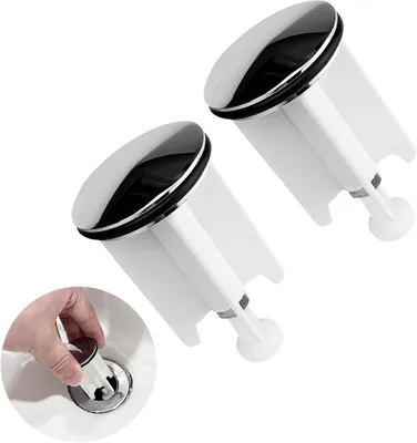 Produktbild von 2 Stück Waschbeckenstöpsel 40mm, Abflussstopfen für Waschbecken und Bidets, Höhenverstellbar