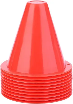 Image de Anneaux d'entraînement de football - Lot de 10 supports en plastique pour l'entraînement de football - Anneaux extérieurs rouges.