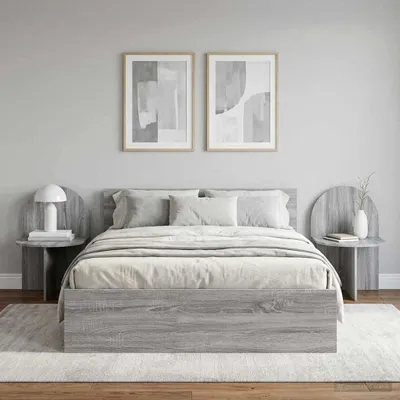 Image de vidaXL Table de chevet, lot de 2, gris Sonoma, 48 x 49 x 65 cm, panneaux de particules