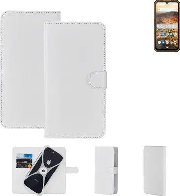 Produktbild von K-S-Trade Handy Hülle Schutz Hülle kompatibel mit Cubot KingKong 5 Cover Case Bookstyle Bumper weiß 1x