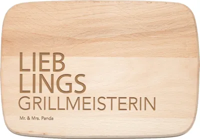 Produktbild von Mr. & Mrs. Panda Holzbrett Grillmeisterin - Transparent - Geschenk, Frühstücksbrettchen, Bratwurst, Holzbrettchen, Steak, vesperbrettchen, Spruch, Geschenkidee, Grill