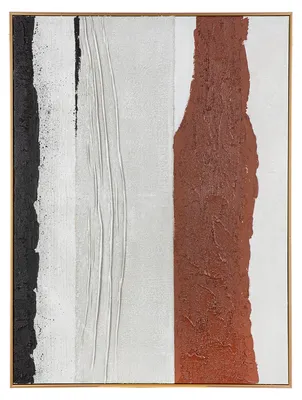 Image de Gilde Bild, rechteckig, "Harat", abstraktes Motiv, Leinwand, braun, schwarz, weiß, goldfarben, VE 1, L. 4 cm, B. 76 cm, H. 101.5 cm 38409 4063387384091