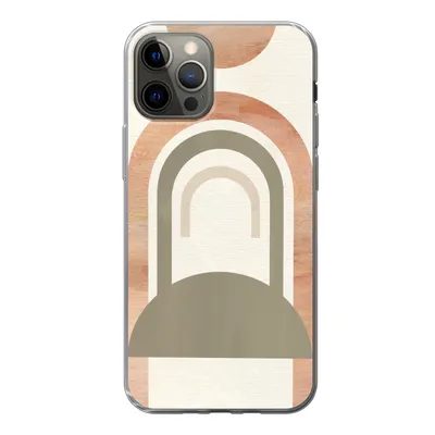 Produktbild von MuchoWow® Handyhülle Schutzhülle Hülle für iPhone 12 Pro Rosa - Grün - Abstrakt Silikon Softcase Handy Hülle - Abdeckung