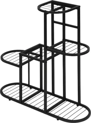 Obrázek produktu pro ModernHome ME-ATS24 Stojan na květiny 79 cm, 5 polic, kov, černý
