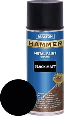 Produktbild von Sprühlack Maston Hammer Metallschutz matt schwarz 400 ml