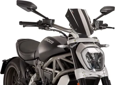 Immagine prodotto di Cupolino regolabile PUIG naked sport nero omologato ABE per Ducati