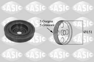 Produktbild von SASIC 2154008 Riemenscheibe Kurbelwelle für RENAULT Clio III Schrägheck (BR0/1, CR0/1) 151mm