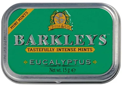 Obrázek produktu pro Barkleys Eukalyptové pastilky s mátovou příchutí bez cukru 15g