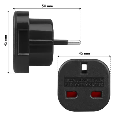 Obrázek produktu pro 2x adaptér Maclean ze zásuvky UK na zástrčku EU černý MCE72