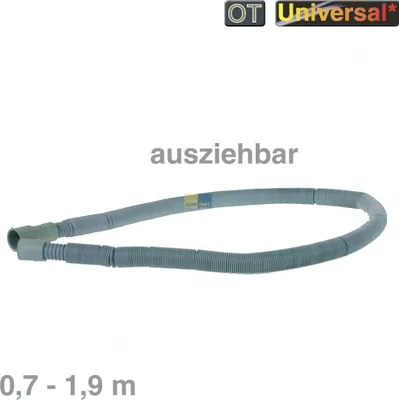 Produktbild von WPro Ablaufschlauch 0,7-1,9m ausziehbar Ø 22 und 22/30mm Whirlpool Bauknecht TVE209, 481981728956