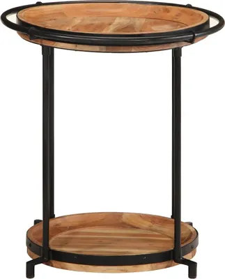 Image de vidaXL Table d'appoint Ø55x60 cm bois massif acacia