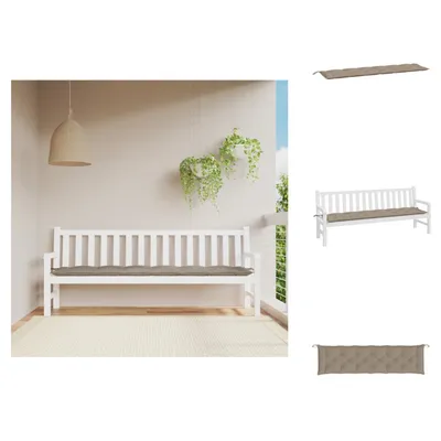 Immagine prodotto di vidaXL Cuscino per panchina da giardino Taupe 200x50x7 cm Tessuto Oxford - Cuscino per seduta