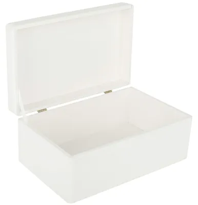 Productafbeelding van Creative Deco Witte Grote Houten Doos Opbergdoos, 30 x 20 x 14 cm (+/-1cm)