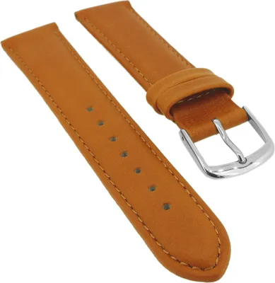 Produktbild von Ersatzband Uhrenarmband Leder Band Hellbraun 26584S, Stegbreite:18mm