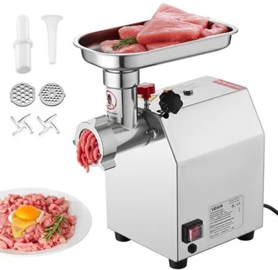 Immagine prodotto di Macinino per carne elettrico - Capacità di 9,2 libbre al minuto - Motore da 1100 W - Acciaio inossidabile
