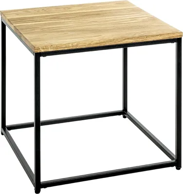 Produktbild von Beistelltisch >37334< in eiche, schwarz, Massivholz, Metall - 45x45x45cm (BxHxT)