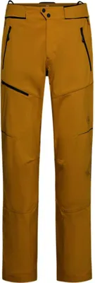 La Sportiva Crossridge Softshell Hose in senfgelb mit schwarzen Reißverschlüssen und Knöpfen