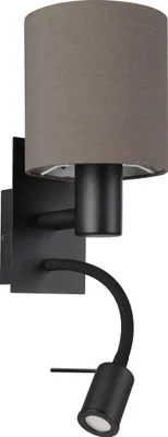 Produktbild von EGLO LED Wandlampe Pasteri, Wandleuchte für innen mit Leselampe, Wandspot aus Metall und Textil, Wand Lampe für Wohnzimmer und Schlafzimmer, E27