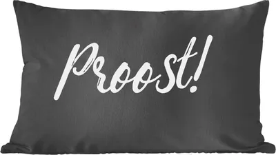 Produktbild von MuchoWow® Zierkissen Sofakissen Wohnzimmer Dekokissen 50x30 cm Zitate - Prost! - Sprichwörter - Trinken - Wohnzimmerdekoration - Polster mit Photo