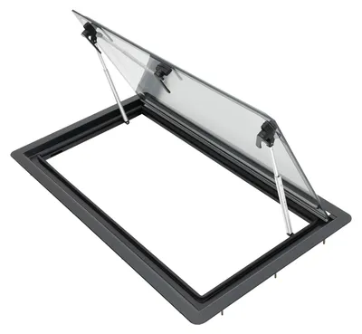 Obrázok produktu pre Okenné rámy RV, uhol otvárania 70°, odolný materiál, čierna farba