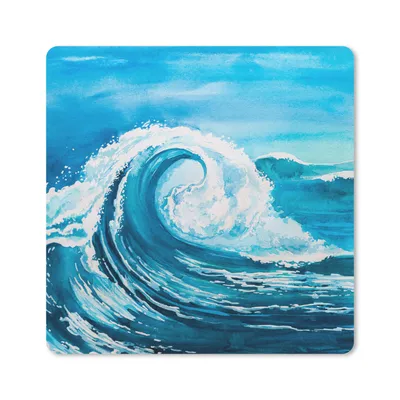Produktbild von MuchoWow® Mauspad Mousepad Golf - Meer - Aquarell 20x20 cm - Mousepads - Maus Mat - Pad - Mausunterlage - Desk Mat - Bureauartikeln
