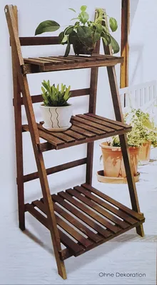 Produktbild von Sesua Pflanztreppe Holz klappbar 3 Ebenen 45,5 x 40,5 x 99,5 cm Blumentreppe Blumenleiter Blumenregal