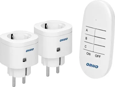 Produktbild von Set Funk-Ministeckdosen mit Fernbedienung 2+1 OR-GB-439(GS) Schuko